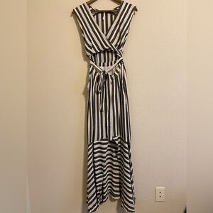 Free People La Babe Stripe Midi Dress Wrap Front Size 4
